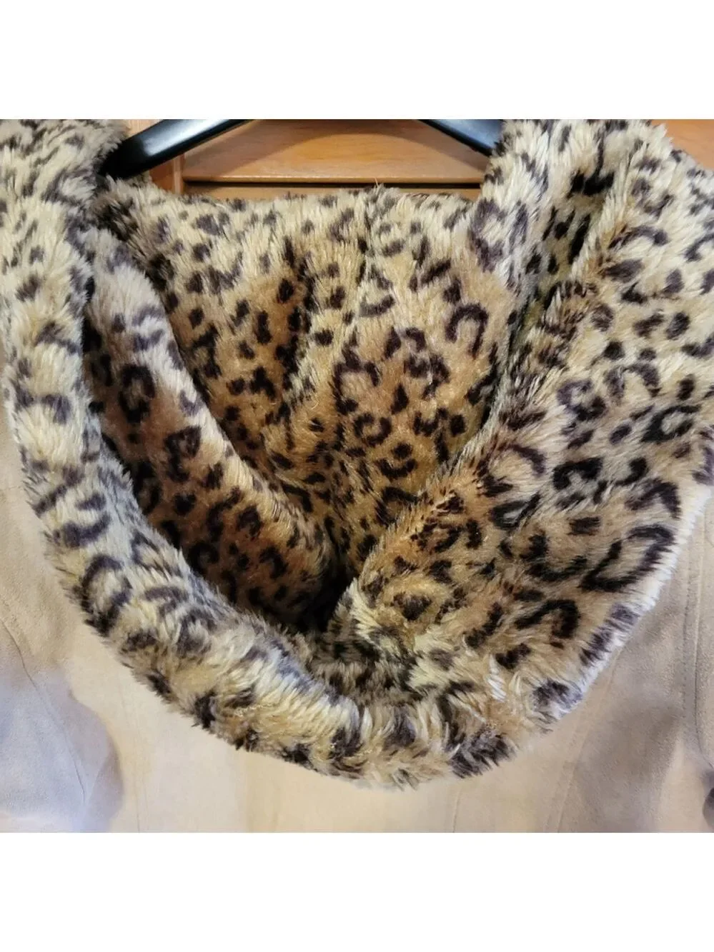 Brown Faux Fur Trim Coat Size 14 Large